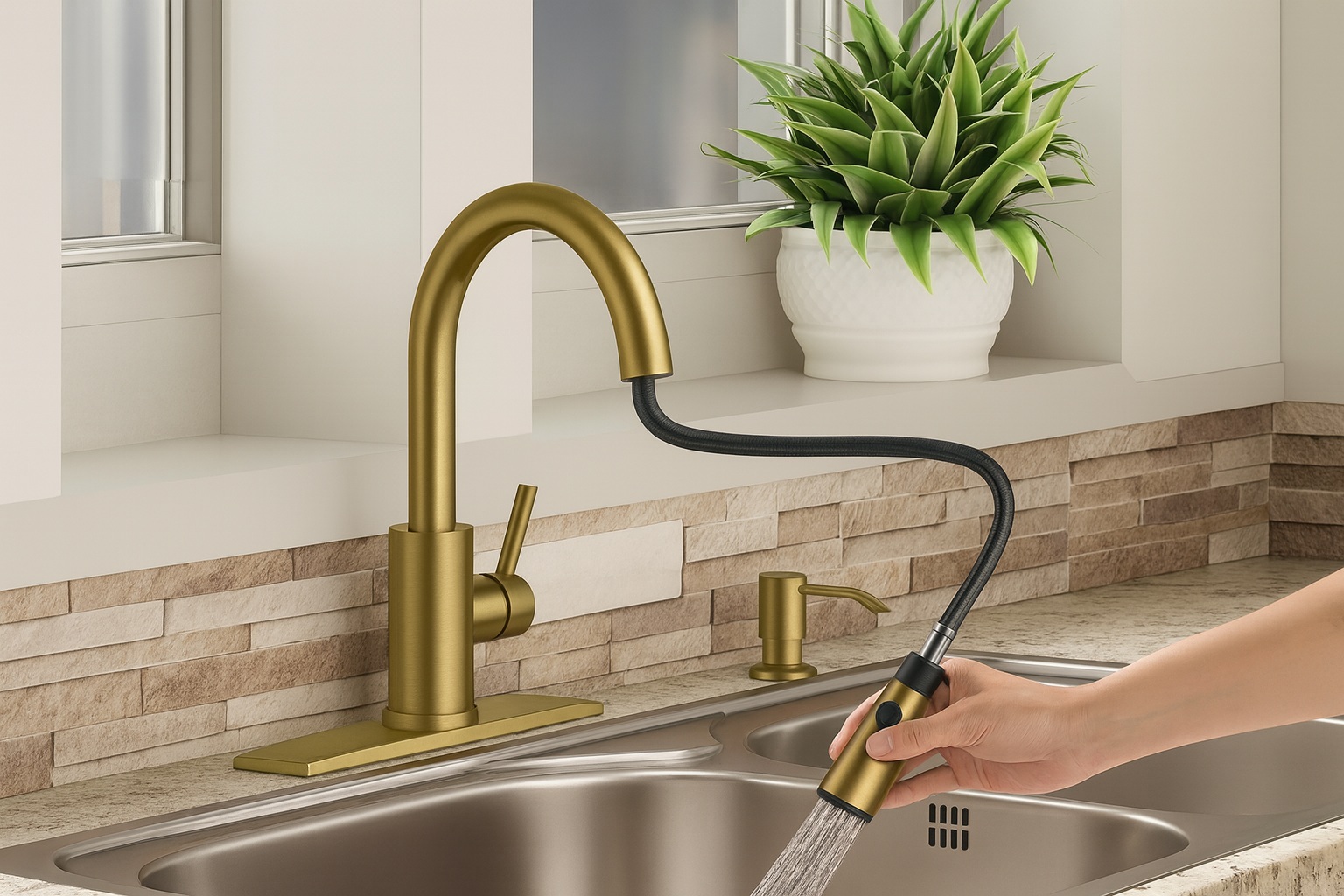 Coordinated faucet and soap dispenser finishes